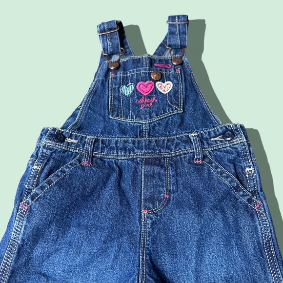 OshKosh B'gosh Other - Baby OshKosh B'Gosh Denim Overalls with Heart Embroidery Size 12 Months
